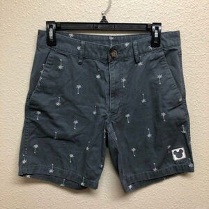 Disney Junk Food Gray flat front palm trees shorts men's Small